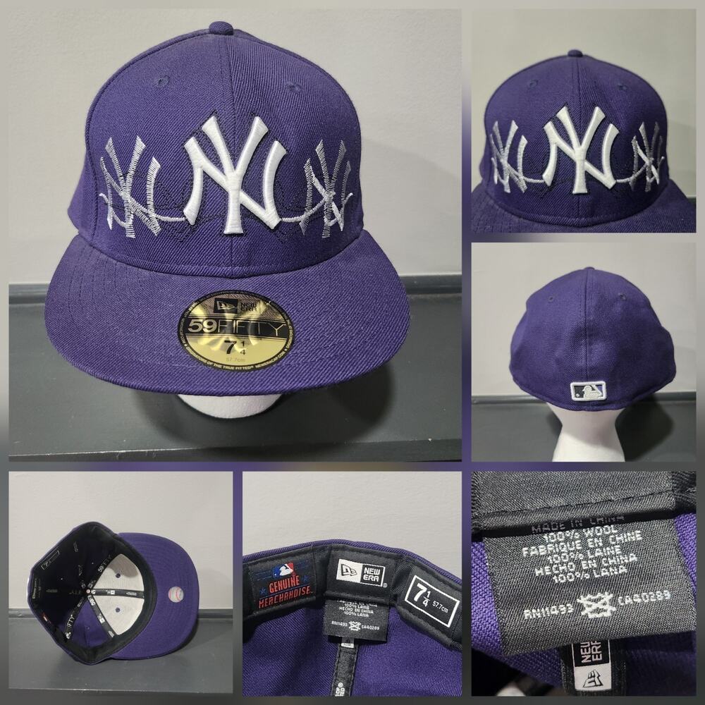 New York Yankees New Era 59Fifty Triple Logo Mens 7 1/4‎ MLB Baseball Hat Cap